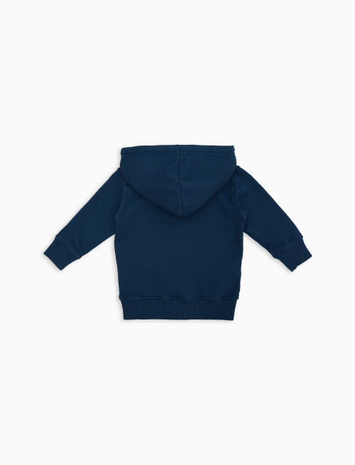 Kids' garment-dyed blue cotton hoodie - Black Friday Kids | Gallo 1927 - Official Online Shop