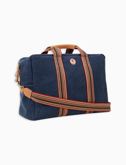 Borsone weekend unisex in canvas di cotone tinta unita blu - Borse | Gallo 1927 - Official Online Shop