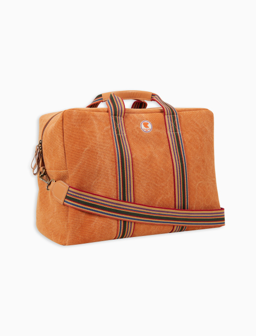 Borsone weekend unisex in canvas di cotone tinta unita arancio - Borse | Gallo 1927 - Official Online Shop