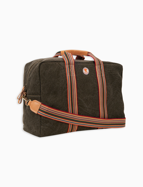 Borsone weekend unisex in canvas di cotone tinta unita verde - Borse | Gallo 1927 - Official Online Shop