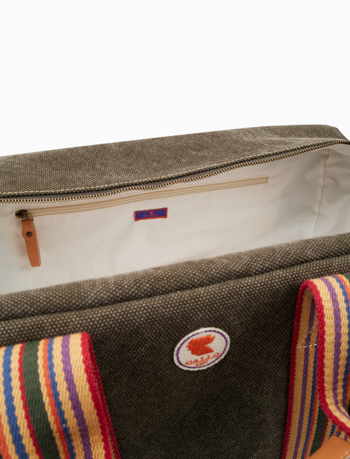 Borsone weekend unisex in canvas di cotone tinta unita verde - Borse | Gallo 1927 - Official Online Shop