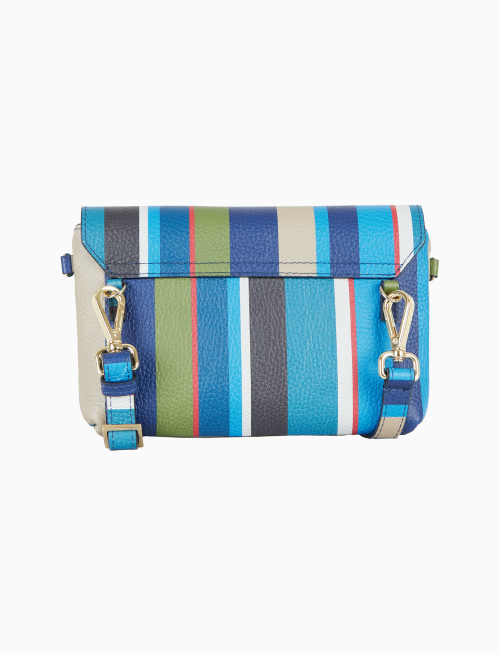 Borsa mini a tracolla donna in pelle martellata righe multicolor blu - Borse | Gallo 1927 - Official Online Shop