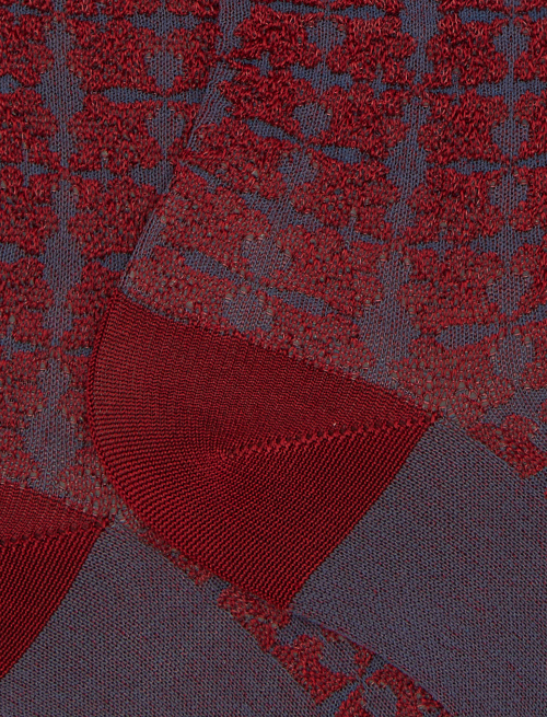 Women's short red viscose socks with leaf motif - Socks | Gallo 1927 - Official Online Shop