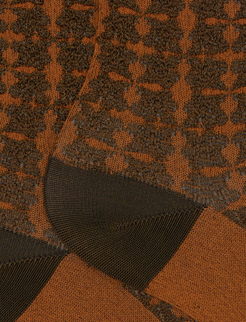 Women's short green viscose socks with leaf motif - Socks | Gallo 1927 - Official Online Shop