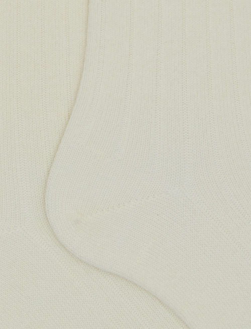 Men's short plain white ribbed wool socks - Man | Gallo 1927 - Official Online Shop
