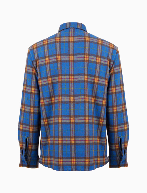 Camicia uomo cotone azzurro fantasia tartan | Gallo 1927 - Official Online Shop