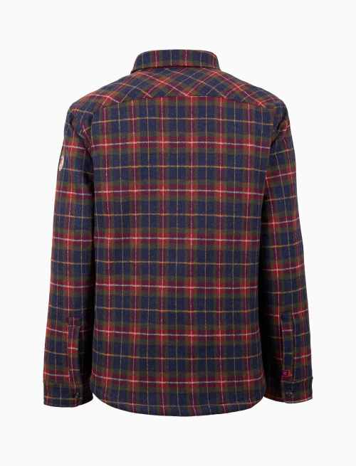 Men's blue cotton padded shirt tartan motif | Gallo 1927 - Official Online Shop