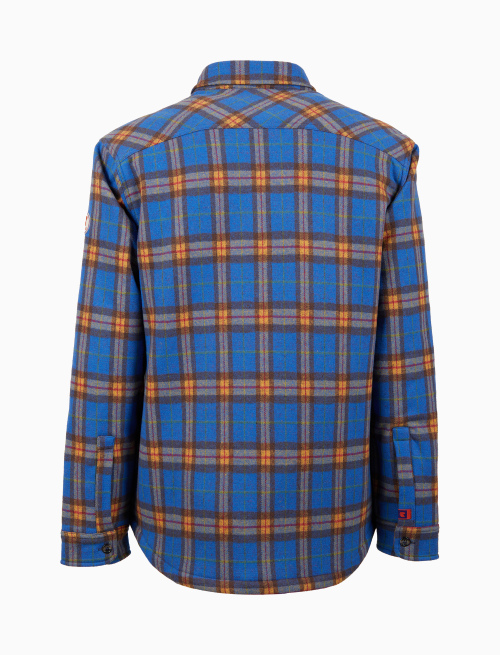 Men's light blue cotton padded shirt tartan motif - Clothing | Gallo 1927 - Official Online Shop