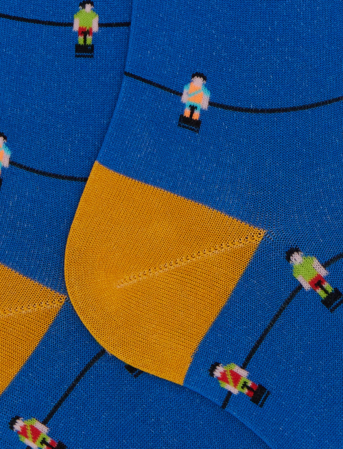 Men's long socks cotton patterned table football blue - Man | Gallo 1927 - Official Online Shop
