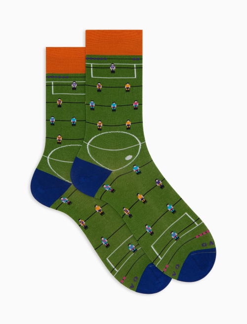 Men's cotton short socks fancy football table green - Man | Gallo 1927 - Official Online Shop