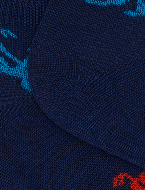 Men's cotton bicycle patterned ankle socks blue - Man | Gallo 1927 - Official Online Shop