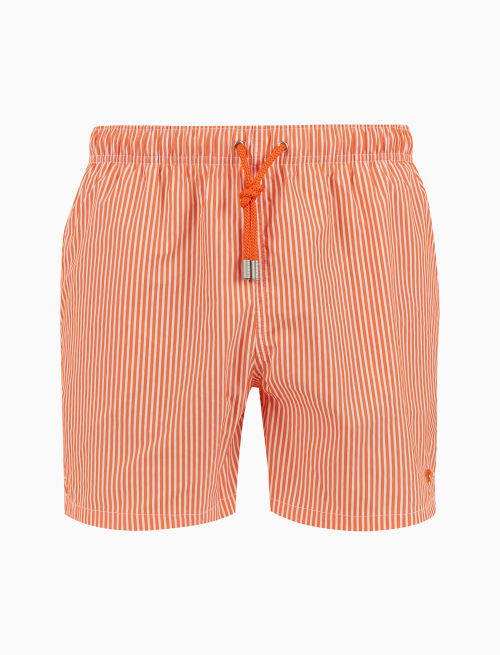 Men's orange swimming shorts with seersucker motif - Man | Gallo 1927 - Official Online Shop