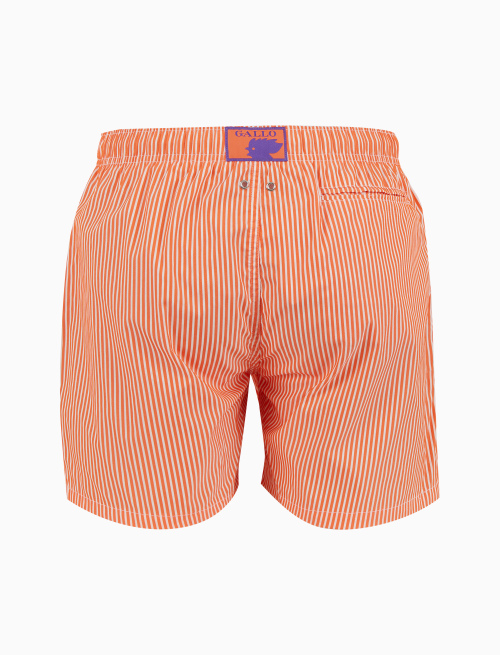 Men's orange swimming shorts with seersucker motif - Man | Gallo 1927 - Official Online Shop