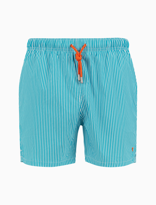 Men's light blue swimming shorts with seersucker motif - Man | Gallo 1927 - Official Online Shop