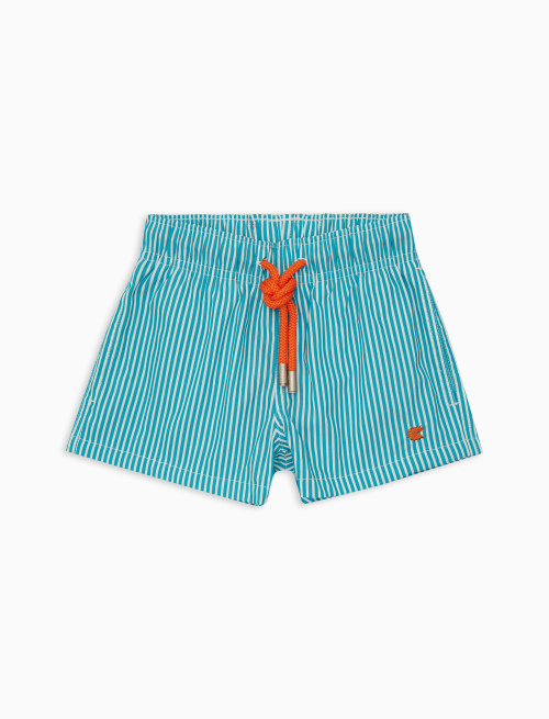 Boxer mare bambino fantasia seersucker azzurro - Beachwear | Gallo 1927 - Official Online Shop