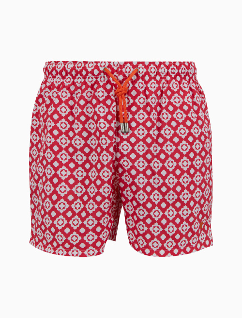 Men's swimming shorts fuchsia with geometric pattern - Man | Gallo 1927 - Official Online Shop