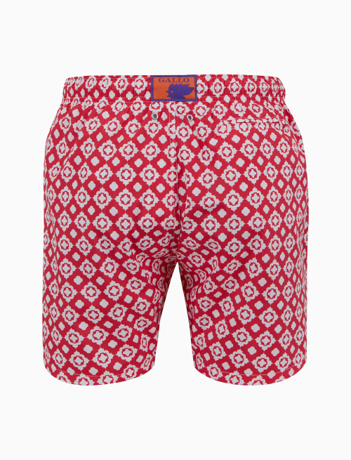 Men's swimming shorts fuchsia with geometric pattern - Man | Gallo 1927 - Official Online Shop