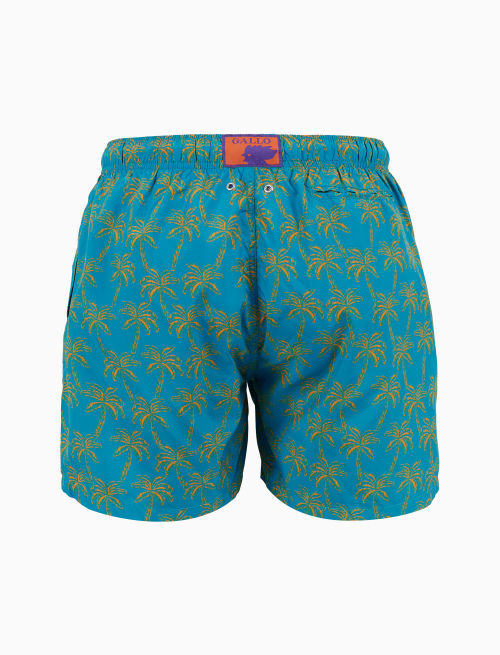 Men's swimming shorts light blue with palm pattern - Man | Gallo 1927 - Official Online Shop