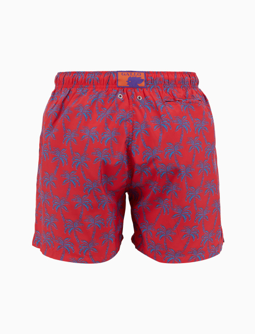Men's swimming shorts red with palm pattern - Man | Gallo 1927 - Official Online Shop