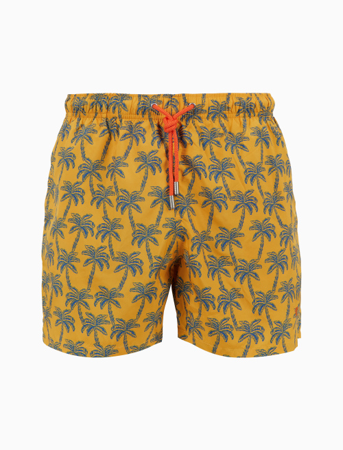 Men's swimming shorts yellow with palm pattern - Man | Gallo 1927 - Official Online Shop