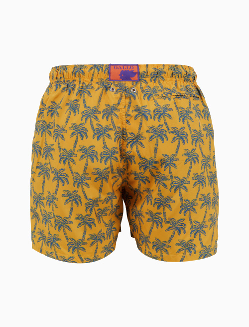Men's swimming shorts yellow with palm pattern - Man | Gallo 1927 - Official Online Shop