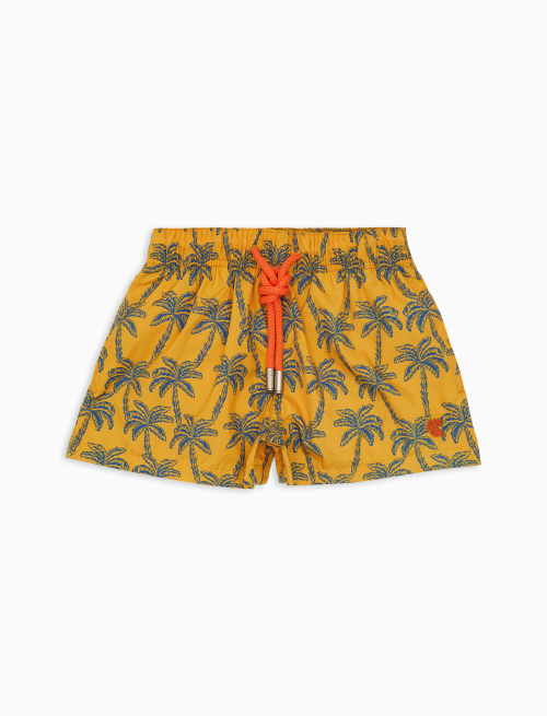 Boxer mare bambino fantasia palme giallo - Beachwear | Gallo 1927 - Official Online Shop