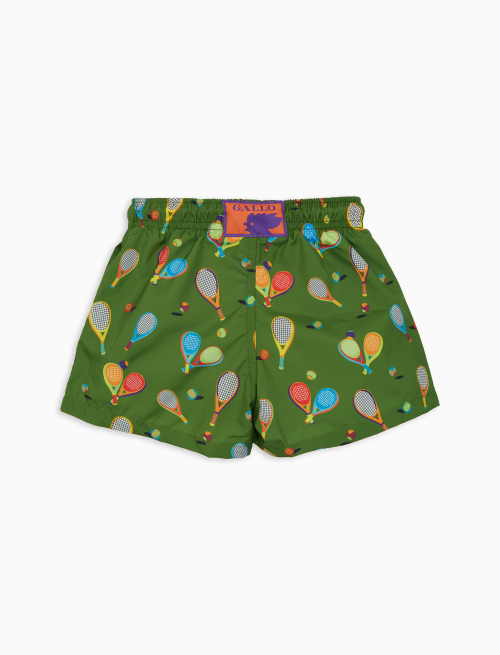 Boxer mare bambino fantasia racchette verde - Beachwear | Gallo 1927 - Official Online Shop
