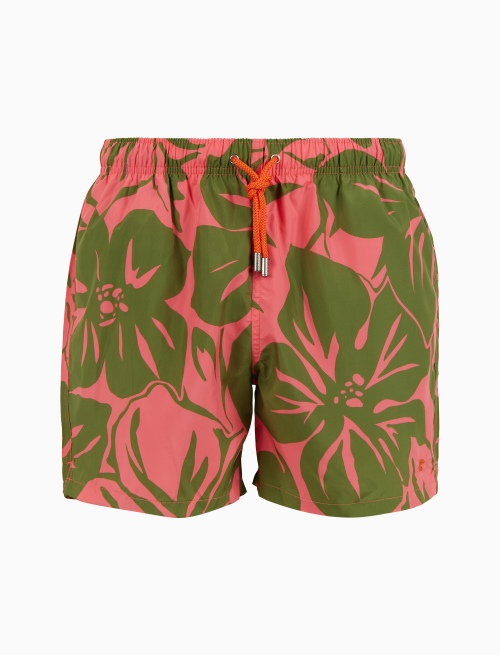 Men's swimming shorts pink with floral pattern - Man | Gallo 1927 - Official Online Shop