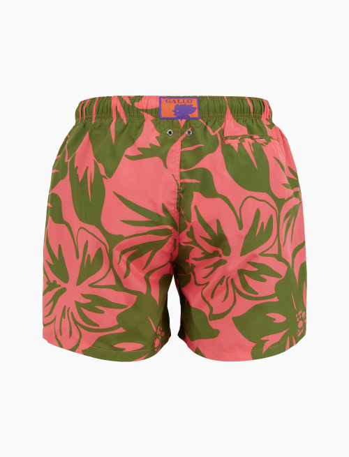 Men's swimming shorts pink with floral pattern - Man | Gallo 1927 - Official Online Shop