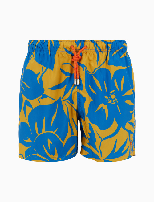 Men's swimming shorts yellow with floral pattern - Man | Gallo 1927 - Official Online Shop