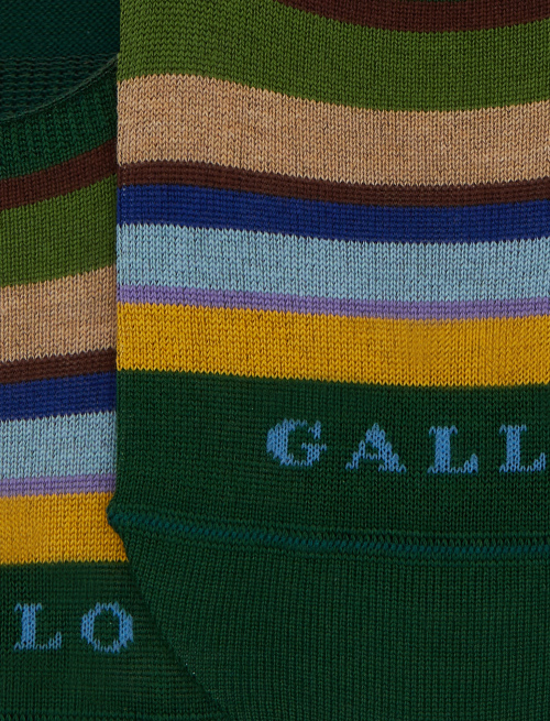 Soletta unisex cotone righe multicolor verde - Solette | Gallo 1927 - Official Online Shop