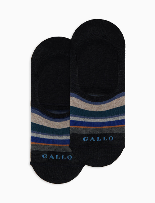 Soletta unisex cotone righe multicolor nero - Solette | Gallo 1927 - Official Online Shop