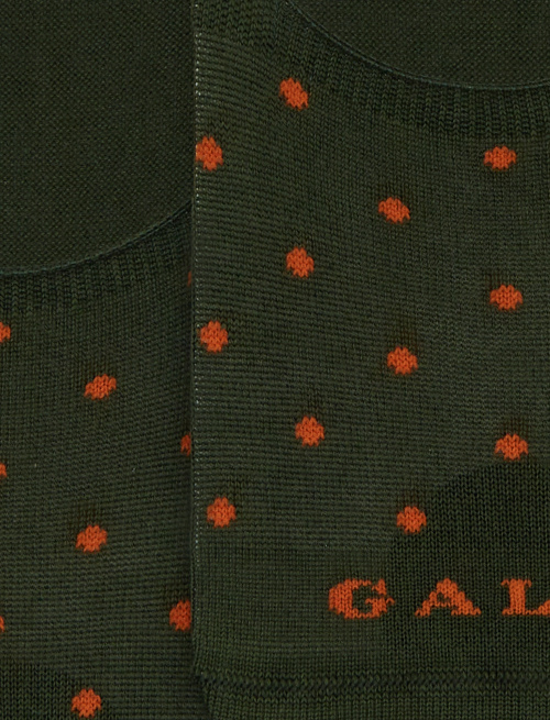 Unisex insole in green cotton with polka dot pattern - Socks | Gallo 1927 - Official Online Shop