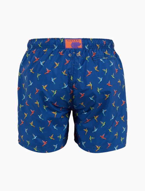Men's blue swimming shorts with parrot pattern - Man | Gallo 1927 - Official Online Shop