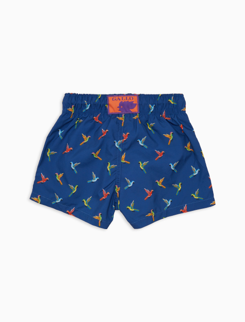 Boxer mare bambino fantasia pappagalli blu - Beachwear | Gallo 1927 - Official Online Shop