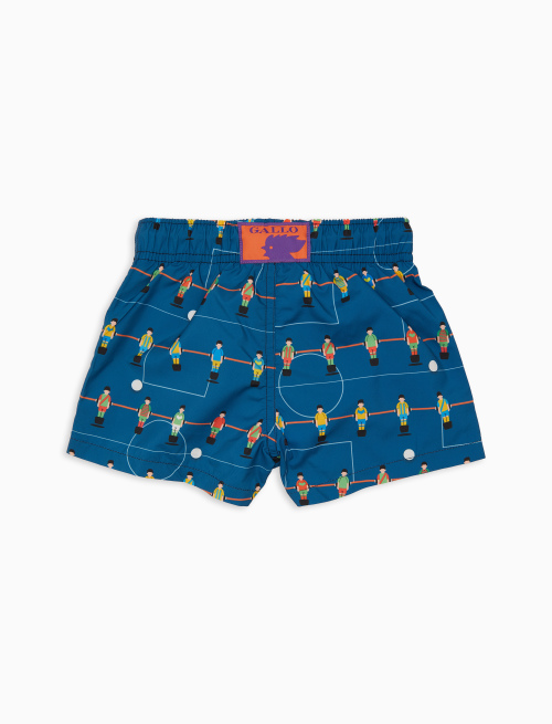 Boxer mare bambino fantasia calcio balilla blu - Boys beachwear | Gallo 1927 - Official Online Shop