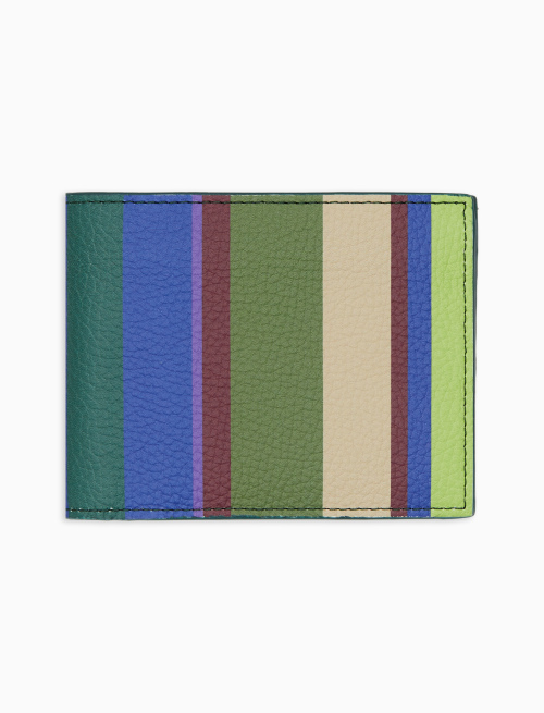 Portafoglio uomo in pelle martellata righe multicolor verde - Pelletteria | Gallo 1927 - Official Online Shop