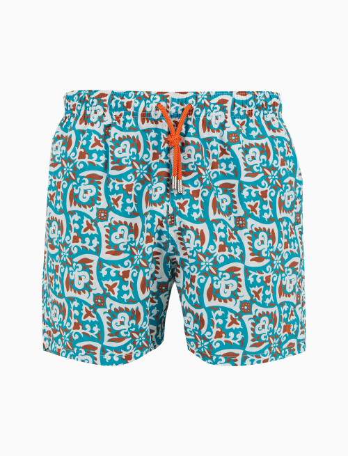 Men's green swimming shorts with bandana pattern - Man | Gallo 1927 - Official Online Shop