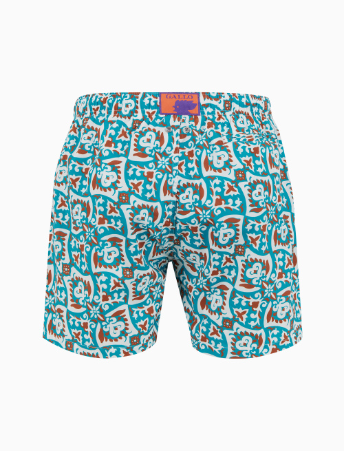 Men's green swimming shorts with bandana pattern - Man | Gallo 1927 - Official Online Shop