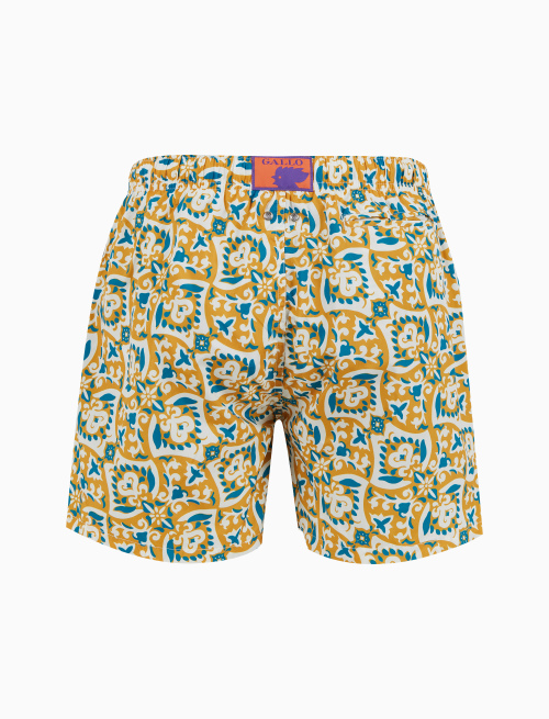 Men's yellow swimming shorts with bandana pattern - Man | Gallo 1927 - Official Online Shop