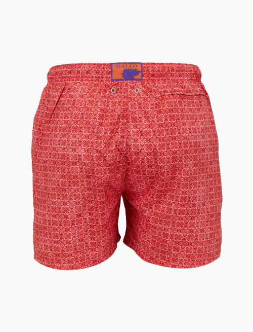 Men's red swimming shorts with batik pattern - Man | Gallo 1927 - Official Online Shop