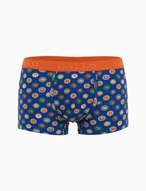 Boxer intimo uomo cotone fantasia portafortuna blu - Intimo | Gallo 1927 - Official Online Shop