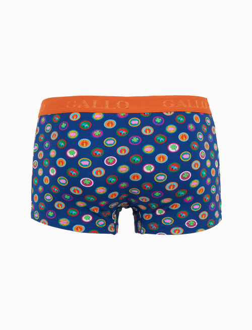 Boxer intimo uomo cotone fantasia portafortuna blu - Intimo | Gallo 1927 - Official Online Shop