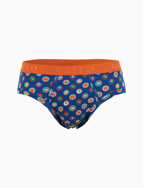 Slip intimo uomo cotone fantasia portafortuna blu - Intimo | Gallo 1927 - Official Online Shop