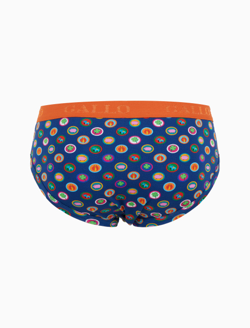 Slip intimo uomo cotone fantasia portafortuna blu - Intimo | Gallo 1927 - Official Online Shop