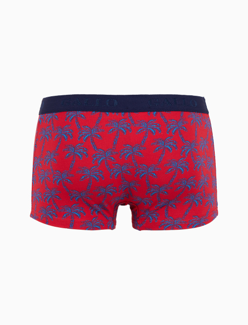 Men's red cotton boxer briefs with palm tree pattern - Underwear | Gallo 1927 - Official Online Shop