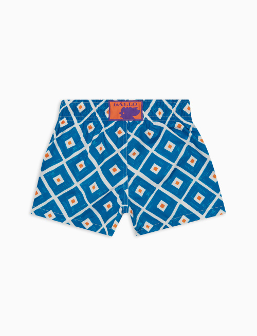 Boxer mare bambino fantasia rombi blu - Boys beachwear | Gallo 1927 - Official Online Shop