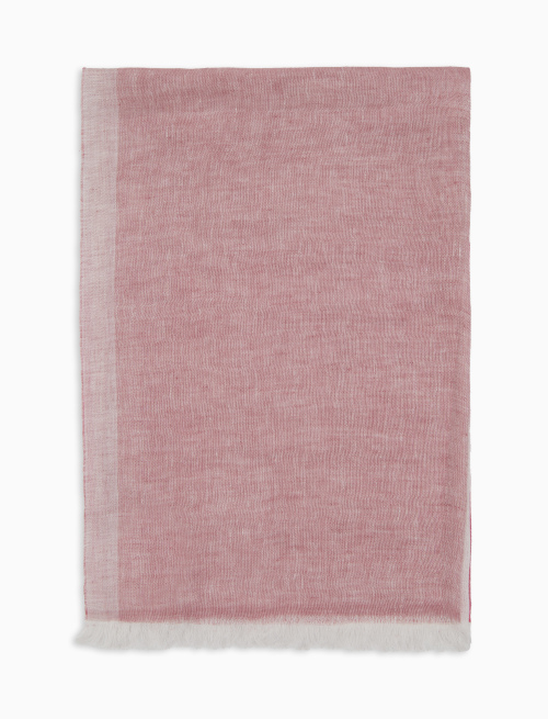 Sciarpa unisex lino fantasia a tre colori fucsia - Sciarpe | Gallo 1927 - Official Online Shop