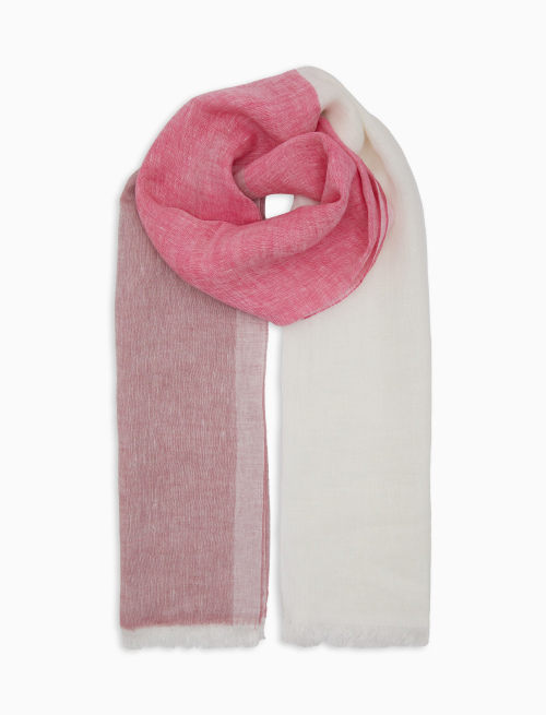 Sciarpa unisex lino fantasia a tre colori fucsia - Sciarpe | Gallo 1927 - Official Online Shop