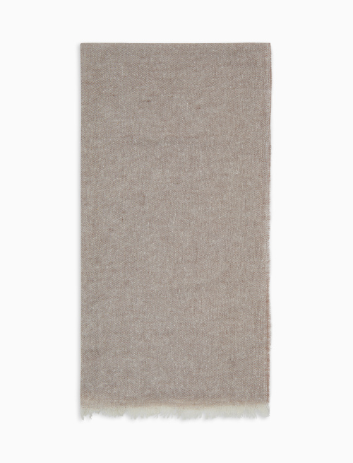 Sciarpa unisex seta e lino tinta unita beige - Sciarpe | Gallo 1927 - Official Online Shop